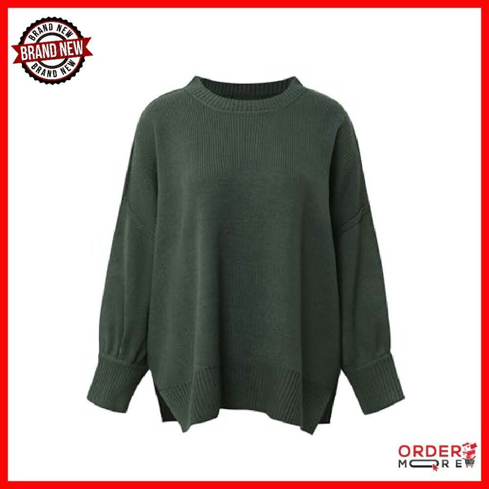 Oversized Slouchy Pullover Sweater Reversible Batwing Sleeves Urban Casual - Picture 7 of 7